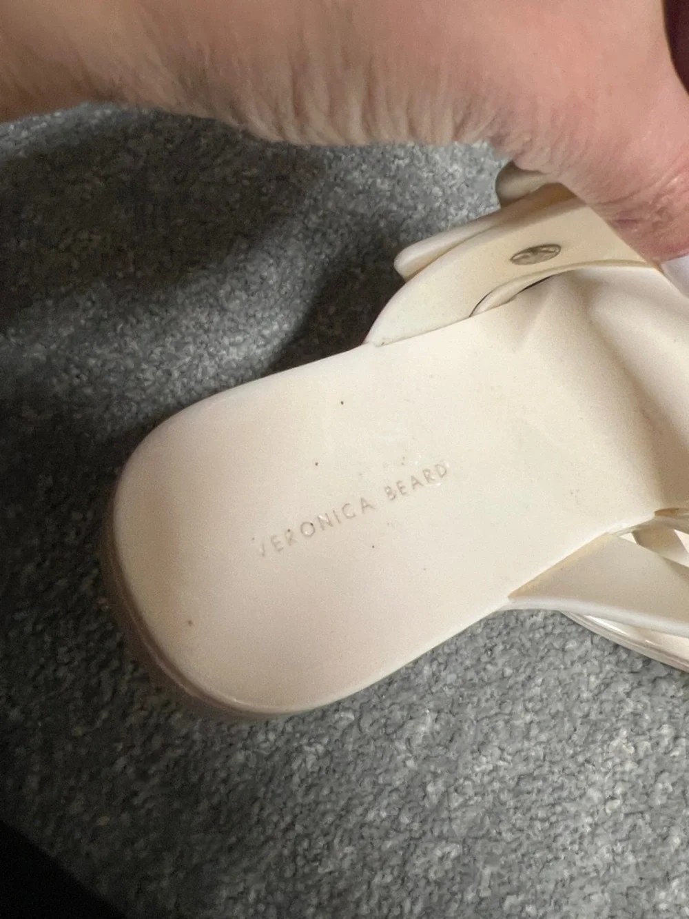 Veronica Beard Cream Cross‑Strap Slide Sandals with Buckle jelly - Picture 2 of 3